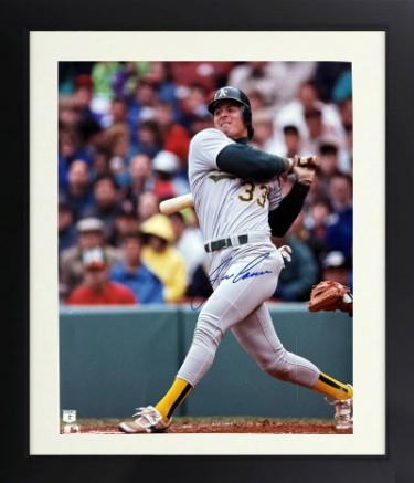 Jose Canseco Autographed Oakland A's MLB Licensed 8 x 10 Photograph minor dings Custom Framing- COA (AL ROY/MVP)-Powers Sports Memorabilia