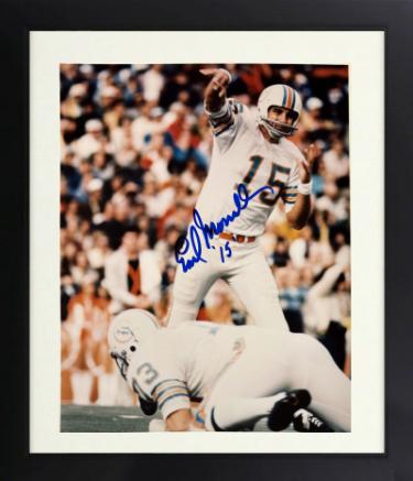 Earl Morrall Autographed Miami Dolphins 8 x 10 Photograph #15 minor dings Custom Framing- COA (17-0)-Powers Sports Memorabilia