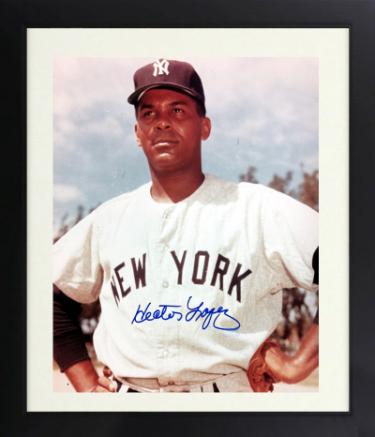 Hector Lopez Autographed New York Yankees 8 x 10 Photograph minor dings Custom Framing- COA (2X WS Champ)-Powers Sports Memorabilia