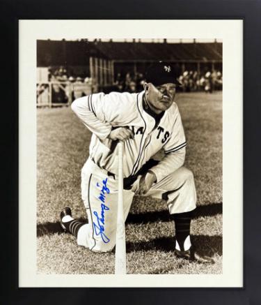 Johnny Mize Autographed New York Giants Sepia Tone 8 x 10 Photograph minor dings Custom Framing- COA (HOF)-Powers Sports Memorabilia