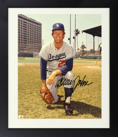 Tommy John Autographed Los Angeles Dodgers MLB Licensed 8 x 10 Photograph Custom Framing minor dings- COA-Powers Sports Memorabilia