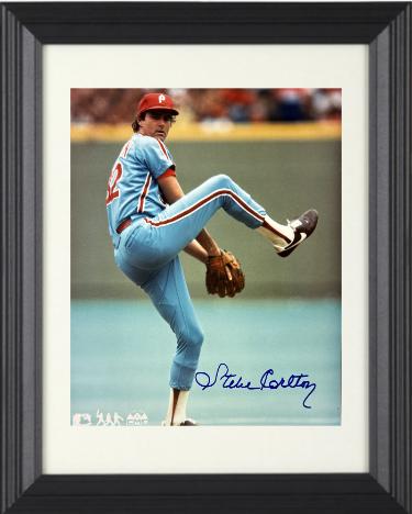 Steve Carlton Autographed Philadelphia Phillies MLB Licensed 8 x 10 Photograph minor dings Custom Framing- COA (HOF)-Powers Sports Memorabilia
