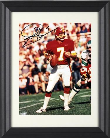 Joe Theismann Autographed Washington 8 x 10 Photograph #7 minor dings Custom Framing- Tuff Stuff COA/Ticket-Powers Sports Memorabilia