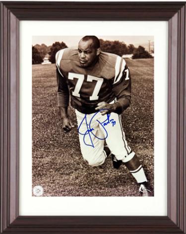 Jim Parker Autographed Baltimore Colts NFL Licensed 8 x 10 Photograph #77 minor dings Custom Framing- COA (HOF)-Powers Sports Memorabilia
