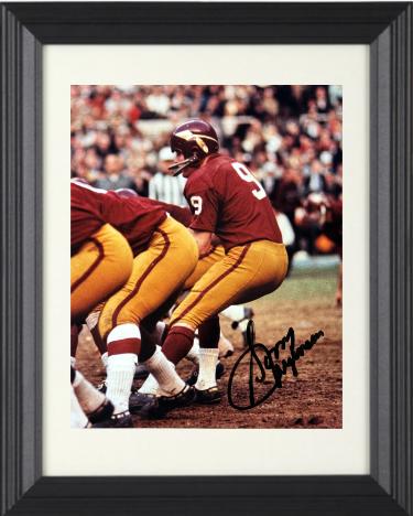 Sonny Jurgensen Autographed Washington 8 x 10 Photograph minor dings Custom Framing- Tuff Stuff COA/Show Ticket (HOF)-Powers Sports Memorabilia