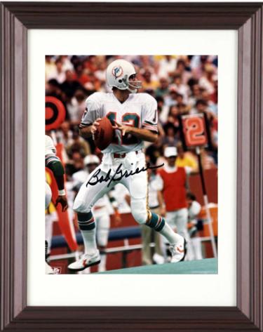 Bob Griese Autographed Miami Dolphins NFL Licensed 8 x 10 Photograph minor dings Custom Framing- Tuff Stuff COA (HOF)-Powers Sports Memorabilia