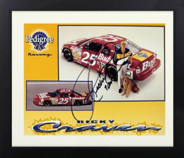 Ricky Craven Autographed Pedigree Racing NASCAR 8 x 10 Photograph Custom Framing minor dings- COA-Powers Sports Memorabilia