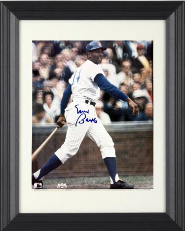 Ernie Banks Autographed Chicago Cubs MLB Licensed 8 x 10 Photograph minor dings Custom Framing- COA (HOF)-Powers Sports Memorabilia