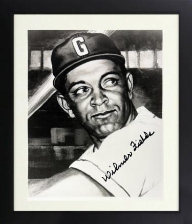 Wilmer Fields Autographed Homestead Grays B&W 8 x 10 Photograph minor dings Custom Framing- COA/Show Ticket-Powers Sports Memorabilia