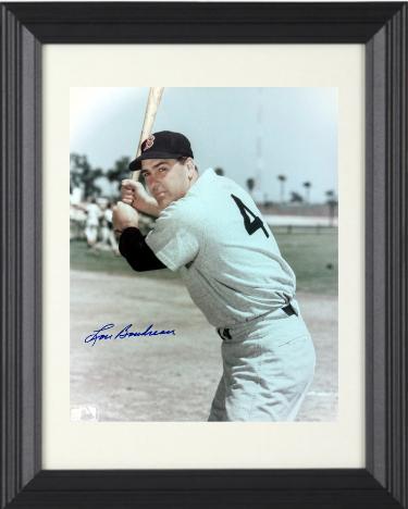 Lou Boudreau Autographed Boston Red Sox MLB Licensed 8 x 10 Photograph minor dings Custom Framing- COA (HOF/AL MVP)-Powers Sports Memorabilia