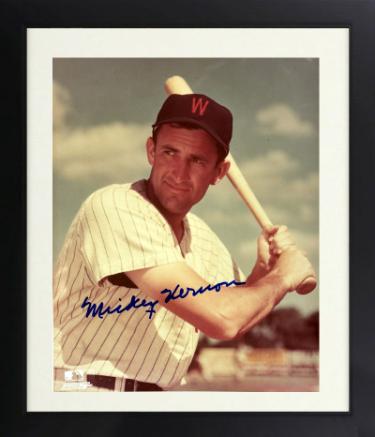 Mickey Vernon Autographed Washington Senators MLB 8 x 10 Photograph minor dings Custom Framing- COA-Powers Sports Memorabilia