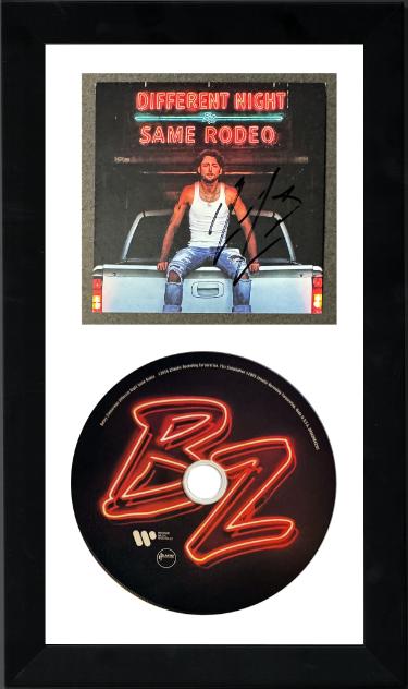 Bailey Zimmerman Autographed 2025 Different Night Same Rodeo 4x4 Art Card Insert/CD 6.5x12 Custom Framing- COA-Powers Sports Memorabilia