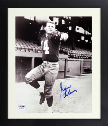 Eddie LeBaron Autographed Dallas Cowboys 8 x 10 Photograph minor dings Custom Framing- PSA/CSA Show Ticket (Dallas 1st QB) - CTBL_f44012-Powers Sports Memorabilia