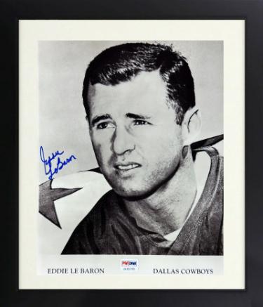 Eddie LeBaron Autographed Dallas Cowboys 8 x 10 Photograph minor dings Custom Framing- PSA/CSA Show Ticket (Dallas 1st QB) - CTBL_f44013-Powers Sports Memorabilia