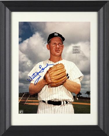 Whitey Ford Autographed New York Yankees MLB Licensed 8 x 10 Photograph minor dings Custom Framing- COA (HOF/6X WS Champ)-Powers Sports Memorabilia