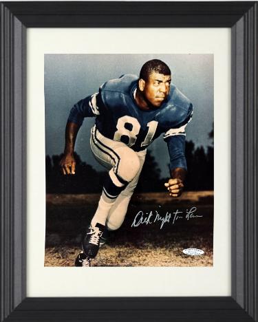 Dick Lane Autographed Los Angeles Rams 8 x 10 Photograph Night Train minor dings Custom Framing- Sports World Collectibles #A28334/COA-Powers Sports Memorabilia