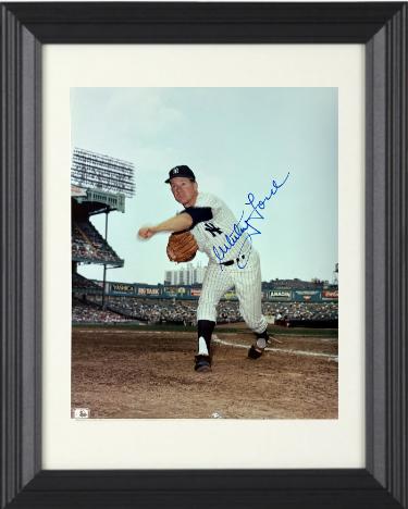 Whitey Ford Autographed New York Yankees MLB Licensed 8 x 10 Photograph minor dings Custom Framing- COA (HOF/6X WS Champ) - CTBL_f44027-Powers Sports Memorabilia
