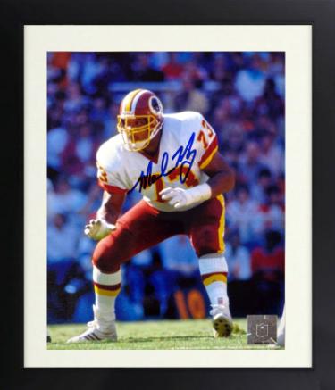 Mark May Autographed Washington NFL Licensed 8 x 10 Photograph minor dings Custom Framing- COA/Ticket (2X SB/Hogs)-Powers Sports Memorabilia