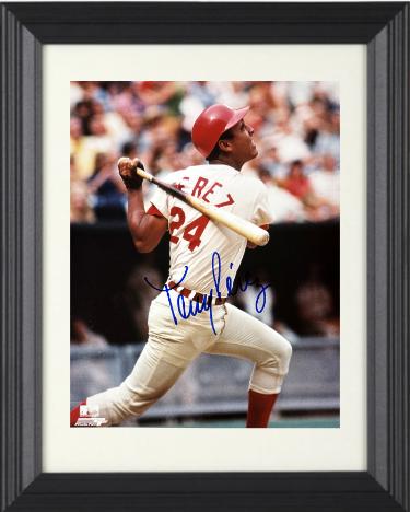 Tony Perez Autographed Cincinnati Reds MLB Licensed 8 x 10 Photograph minor dings Custom Framing- COA/CSA Show Ticket-Powers Sports Memorabilia