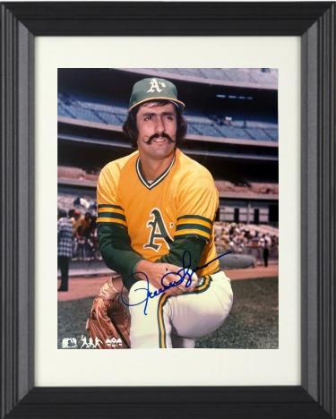 Rollie Fingers Autographed Oakland A's MLB Licensed 8 x 10 Photograph minor dings Custom Framing- COA (HOF)-Powers Sports Memorabilia