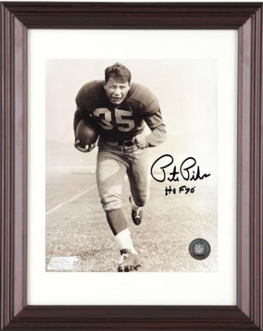 Pete Pihos Autographed Philadelphia Eagles NFL 8 x 10 Photograph with HOF 70 minor dings Custom Framing- COA-Powers Sports Memorabilia