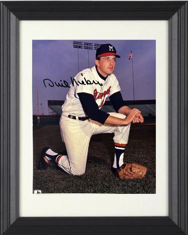 Phil Niekro Autographed Milwaukee Braves MLB 8 x 10 Photograph minor dings Custom Framing- COA (HOF)-Powers Sports Memorabilia