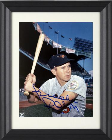 Brooks Robinson Autographed Baltimore Orioles MLB Licensed 8 x 10 Photograph Minor Dings Custom Framing- COA (HOF)-Powers Sports Memorabilia