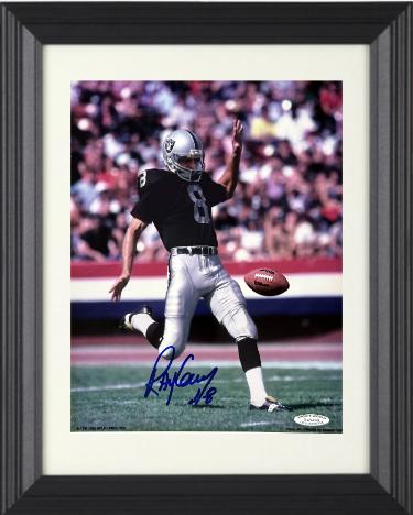 Ray Guy Autographed Oakland Raiders 8 x 10 Photograph #8 Custom Framing- Sports World Collectibles #A48499/COA-Powers Sports Memorabilia