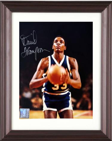David Thompson Autographed Denver Nuggets NBA Licensed 8 x 10 Photograph Custom Framing- CSA COA/Show Ticket (HOF/N.C. State) - CTBL_f44049-Powers Sports Memorabilia