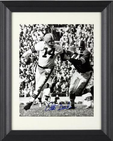 Otto Graham Autographed Cleveland Browns Vintage B&W 8 x 10 Photograph Custom Framing- NFL Alumni, Inc. LOA (HOF)-Powers Sports Memorabilia