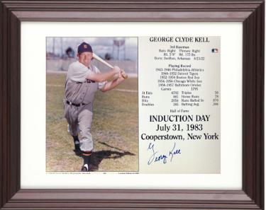 George Kell Autographed Detroit Tigers MLB Licensed Hall of Fame Induction Day 8 x 10 Photograph/Card Custom Framing- COA - CTBL_f44057-Powers Sports Memorabilia