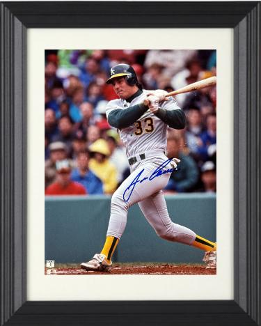 Jose Canseco Autographed Oakland A's MLB Licensed 8 x 10 Photograph Custom Framing- COA (AL ROY/MVP)-Powers Sports Memorabilia