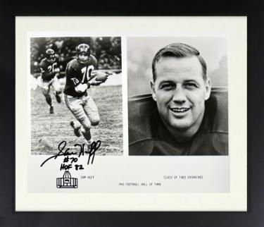 Sam Huff Autographed Washington/NY Giants HOF Enshrinee 8 x 10 Photograph w /HOF 82 minor dings Custom Framing- COA-Powers Sports Memorabilia