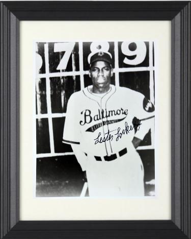 Lester Lockett Autographed Baltimore Elite Giants Negro League 8 x 10 Photograph minor dings Custom Framing- COA/Ticket-Powers Sports Memorabilia