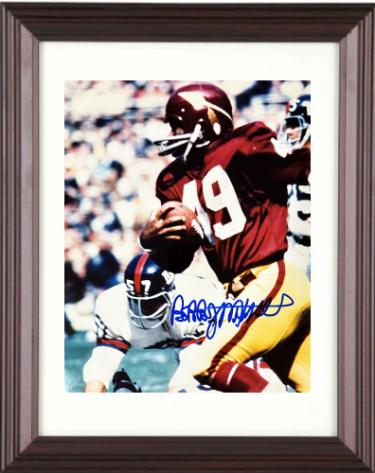 Bobby Mitchell Autographed Washington 8 x 10 Photograph Custom Framing- NFL Alumni, Inc. LOA (HOF)-Powers Sports Memorabilia