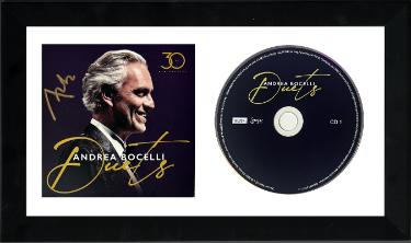 Andrea Bocelli Autographed 2024 Duets- 30th Anniversary Art Insert, 2CD 6.5x12 Custom Framing- COA-Powers Sports Memorabilia