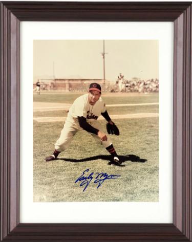 Early Wynn Autographed Cleveland MLB Licensed 8 x 10 Photograph minor dings Custom Framing- COA (HOF/CY/9XAS) - CTBL_f44171-Powers Sports Memorabilia
