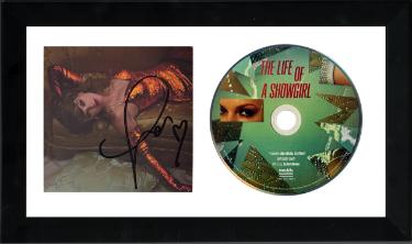 Taylor Swift 2025 The Life of a Showgirl CD Autographed 4.75x4.75 Photograph Art Card #2 with Heart 6.5x12 Custom Framing- Beckett Review-Powers Sports Memorabilia
