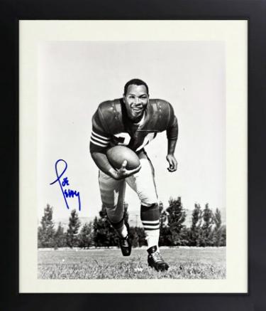 Joe Perry Autographed San Francisco 49ers Vintage B&W 8 x 10 Photograph minor dings Custom Framing- NFL Alumni, Inc. LOA (HOF)-Powers Sports Memorabilia