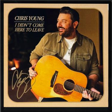 Chris Young Autographed 2025 I Didn't Come Here to Leave Boots On The Ground 12x12 Cover Art Album Cover/LP/Green Vinyl Framing- COA-Powers Sports Memorabilia