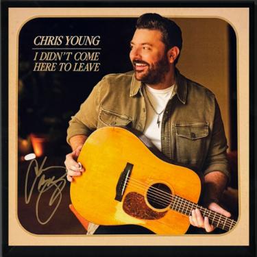 Chris Young Autographed 2025 I Didn't Come Here to Leave Boots On The Ground 12x12 Cover Art Album Cover/LP/Green Vinyl Framing- COA - CTBL_f44277-Powers Sports Memorabilia