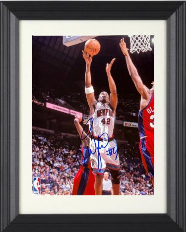 Lorenzen Wright Autographed Memphis Tigers 8 x 10 Photograph Custom Framing- COA/LA Clippers-Powers Sports Memorabilia
