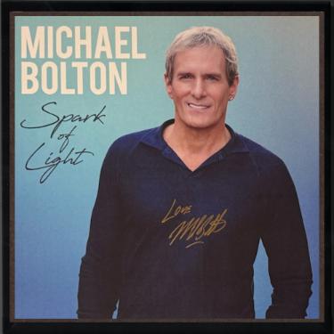 Michael Bolton Autographed 2023 Spark of Light 11.75x11.75 Art Card with Love Album/LP/Record Custom Framing- COA-Powers Sports Memorabilia