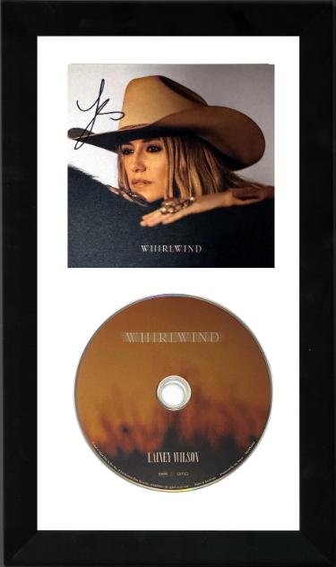 Lainey Wilson Autographed 2024 Whirlwind 4.75”x4.75 “ Art Card, CD/Booklet/Cover Custom Framing 6.5x12” -COA NEW (Country Music/CM)-Powers Sports Memorabilia