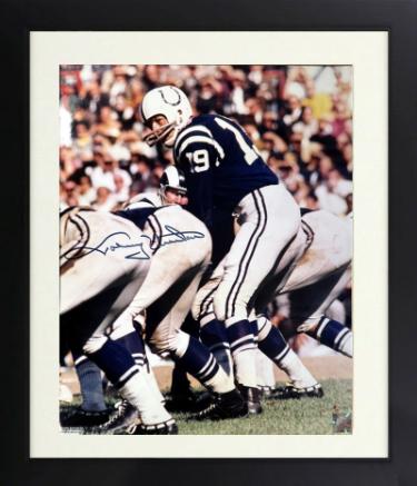Johnny Unitas Autographed Baltimore Colts NFL Licensed 16 x 20 Photograph Custom Framing- Beckett Review (HOF/3X MVP/Golden Arm)-Powers Sports Memorabilia