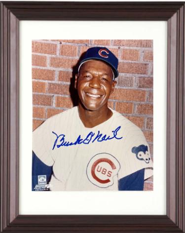 Buck O'Neil Autographed Chicago Cubs MLB 8 x 10 Photograph minor dings Custom Framing- COA/Show Ticket/Negro League/Monarchs/HOF-Powers Sports Memorabilia