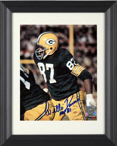Willie Davis Autographed Green Bay Packers NFL Licensed 8 x 10 Photograph HOF 81 minor dings Custom Framing- COA-Powers Sports Memorabilia
