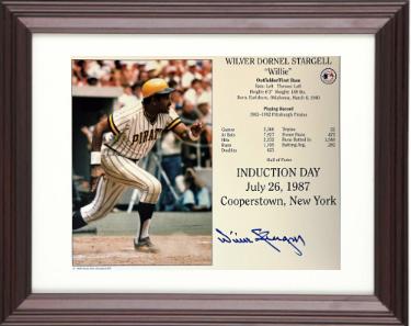 Willie Stargell Autographed Pittsburgh Pirates MLB Hall of Fame Induction Day 8 x 10 Photograph/Card Custom Framing- Tuff Stuff COA-Powers Sports Memorabilia