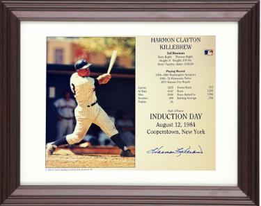Harmon Killebrew Autographed Minnesota Twins MLB Hall of Fame Induction Day 8 x 10 Photograph/Card Custom Framing- COA-Powers Sports Memorabilia