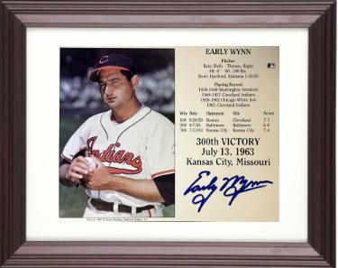 Early Wynn Autographed Cleveland MLB 300th Victory 8 x 10 Photograph/Card Custom Framing- Tuff Stuff COA/Show Ticket-Powers Sports Memorabilia